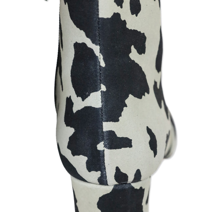 Moschino Cow Print Leather Ankle Boots