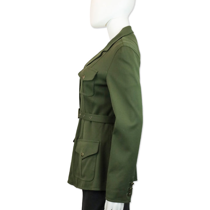 Moschino Jeans Army Green Belted Military Jacket