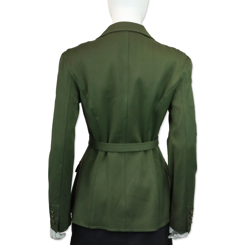 Moschino Jeans Army Green Belted Military Jacket