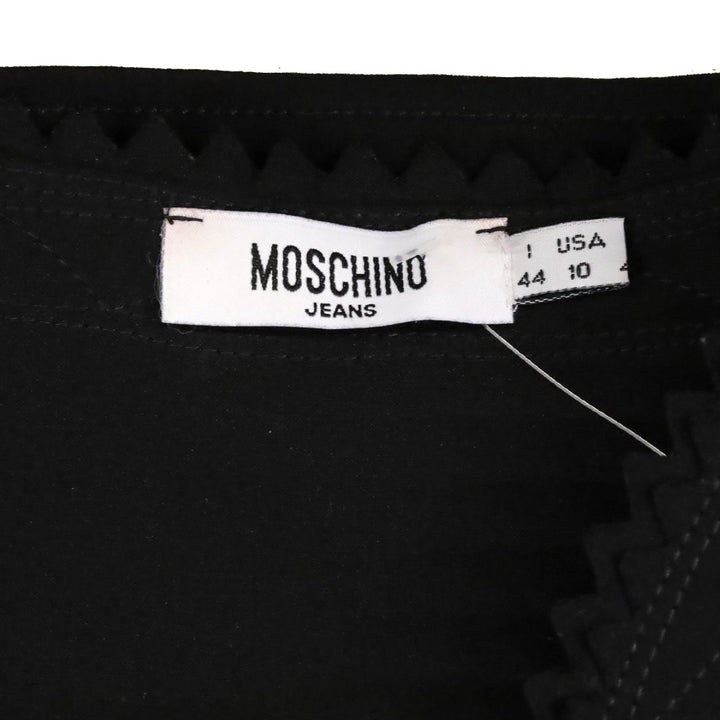 Moschino Jeans Black V-Neck Sleeveless Surrated Trim Top