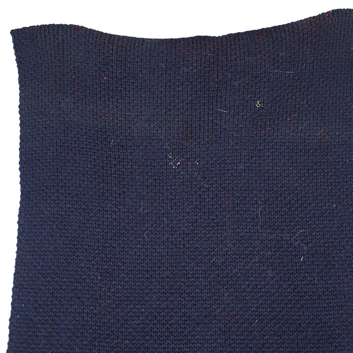 Moschino Navy/Red Wool-Blend Knit Scarf