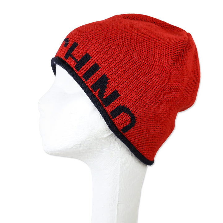 Moschino Red Knit Beanie Cap