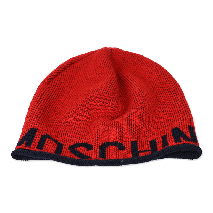 Moschino Red Knit Beanie Cap