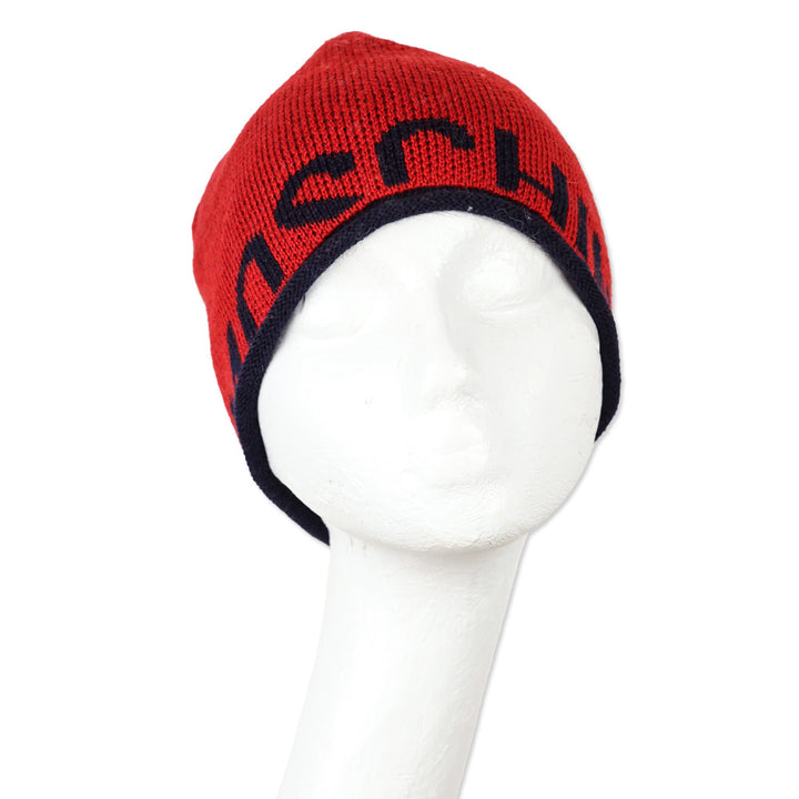 Moschino Red Knit Beanie Cap