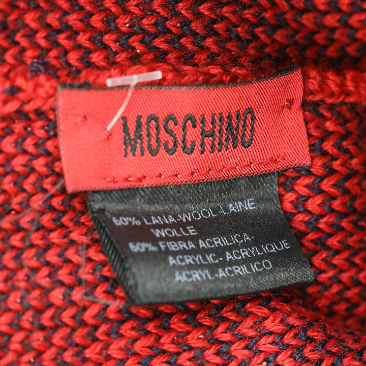 Moschino Red Knit Beanie Cap