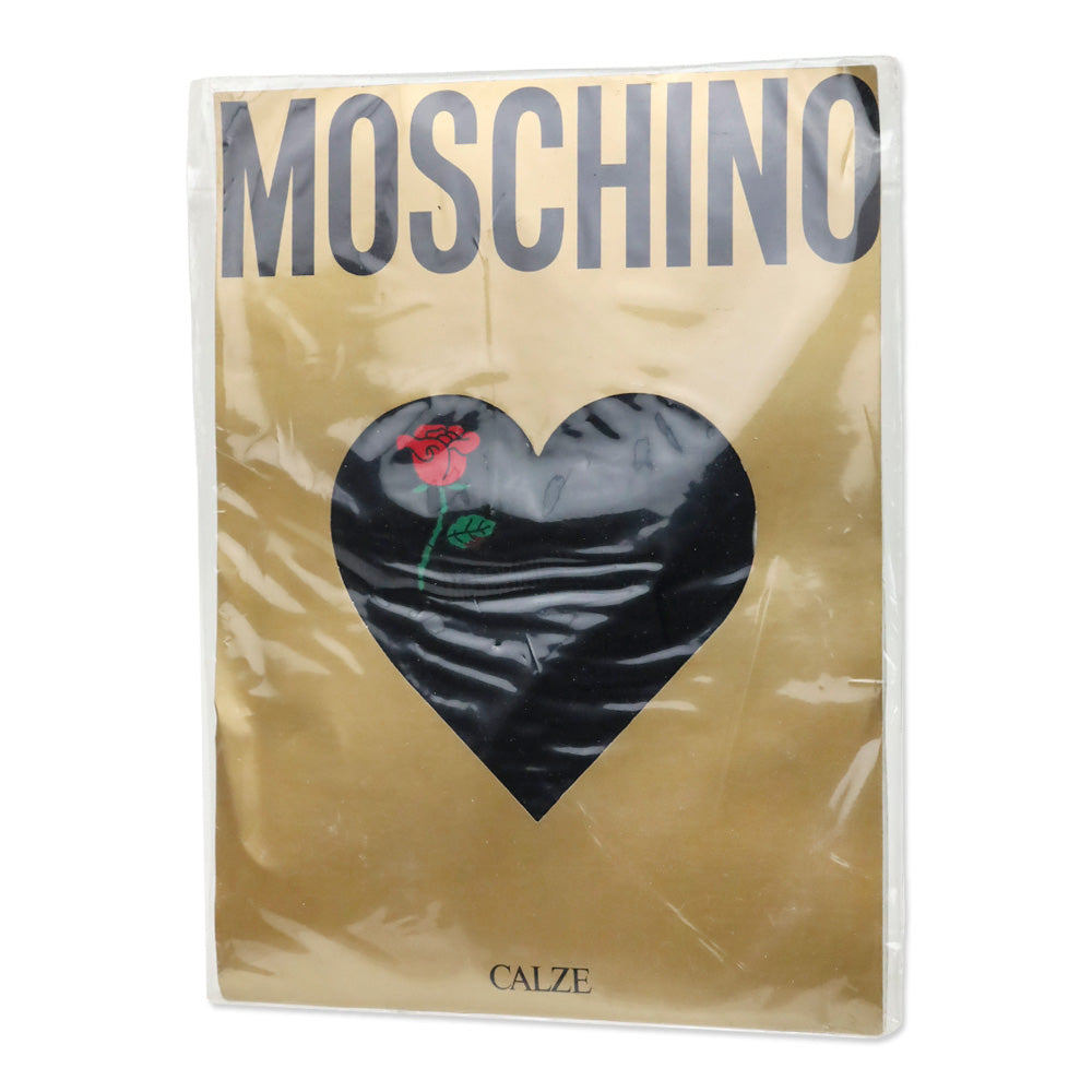 Moschino Rose Printed Black Tights