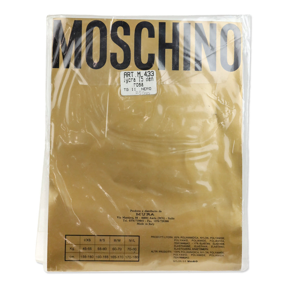Moschino Rose Printed Black Tights