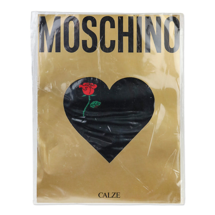 Moschino Rose Printed Black Tights