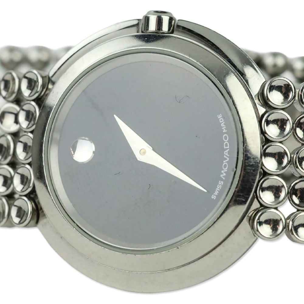 Movado Trembrili Museum Black Dial Stainless Steel Swiss Quartz Watch