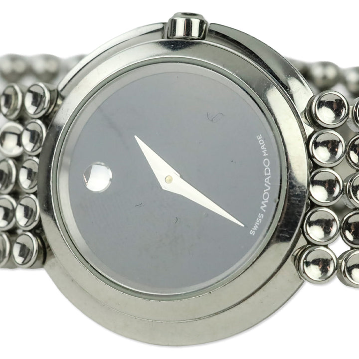 Movado Trembrili Museum Black Dial Stainless Steel Swiss Quartz Watch
