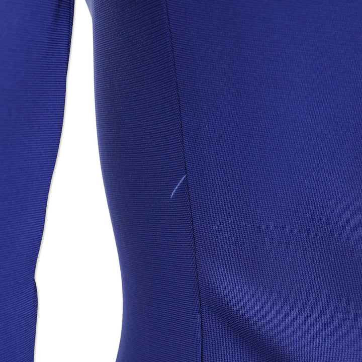 Mugler Blue Viscose Long-Sleeve Sheet Dress with Mesh Panel