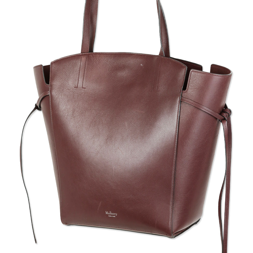 Mulberry Black Cherry Refined Flat Calf Leather Clovelly Tote