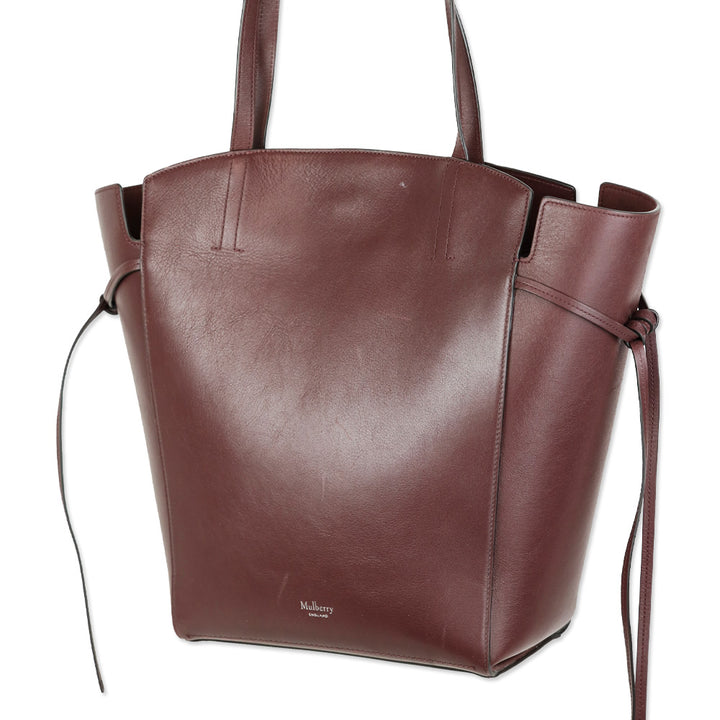 Mulberry Black Cherry Refined Flat Calf Leather Clovelly Tote