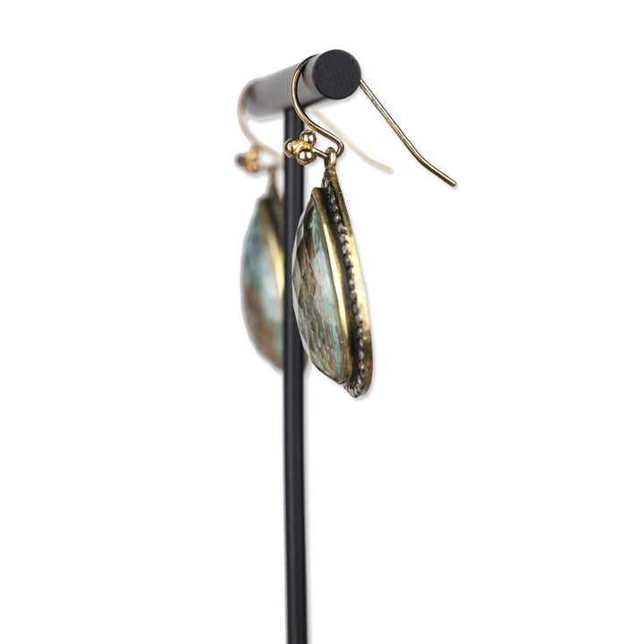 Multicolor Crystal Tear Drop Earrings with Diamond Drop