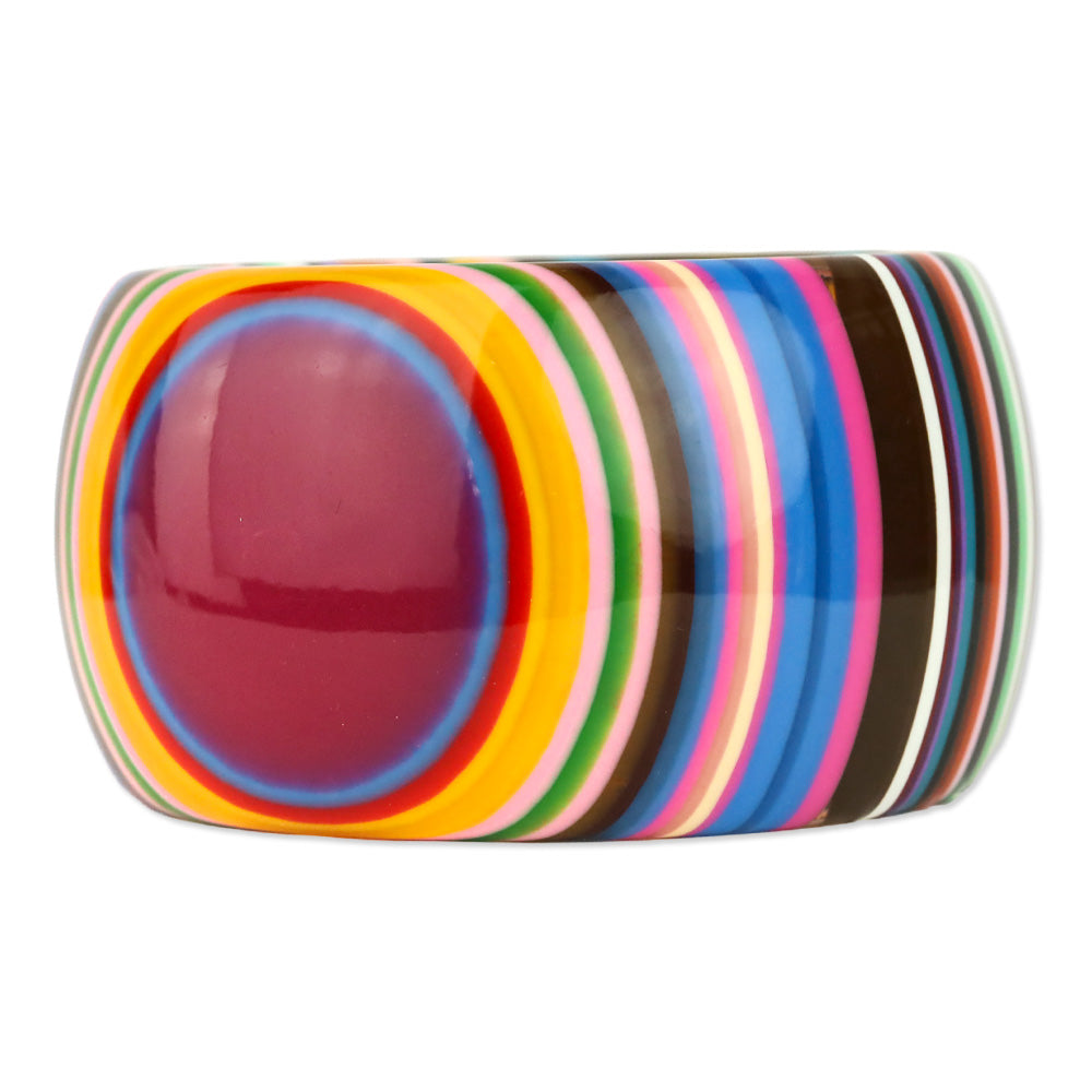 Multicolor Striped Pop Art Solid Resin Bangle