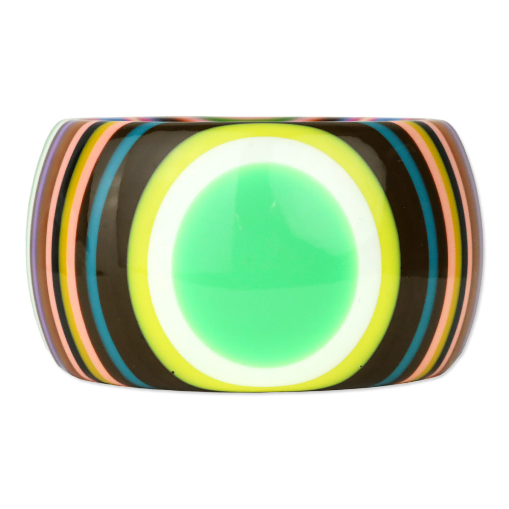 Multicolor Striped Pop Art Solid Resin Bangle
