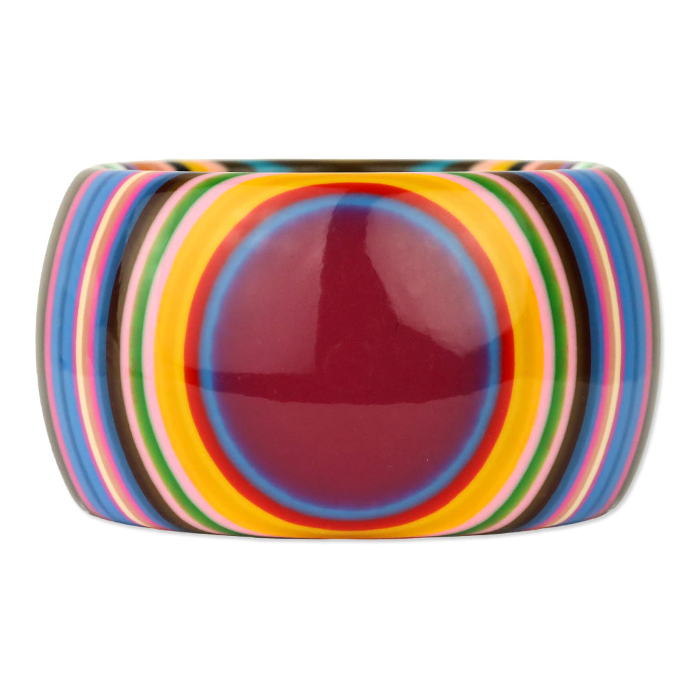 Multicolor Striped Pop Art Solid Resin Bangle