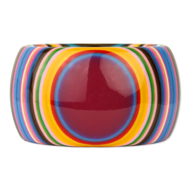 Multicolor Striped Pop Art Solid Resin Bangle