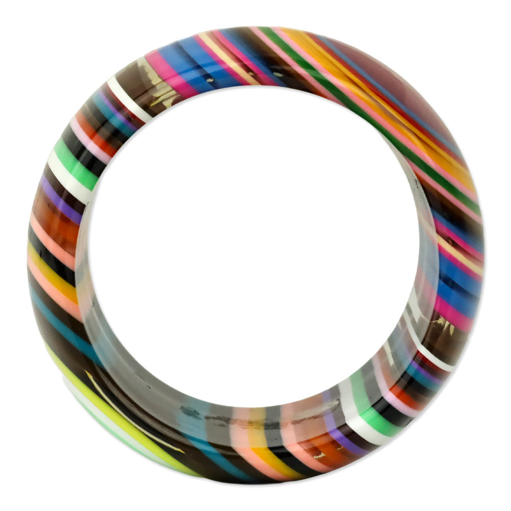 Multicolor Striped Pop Art Solid Resin Bangle