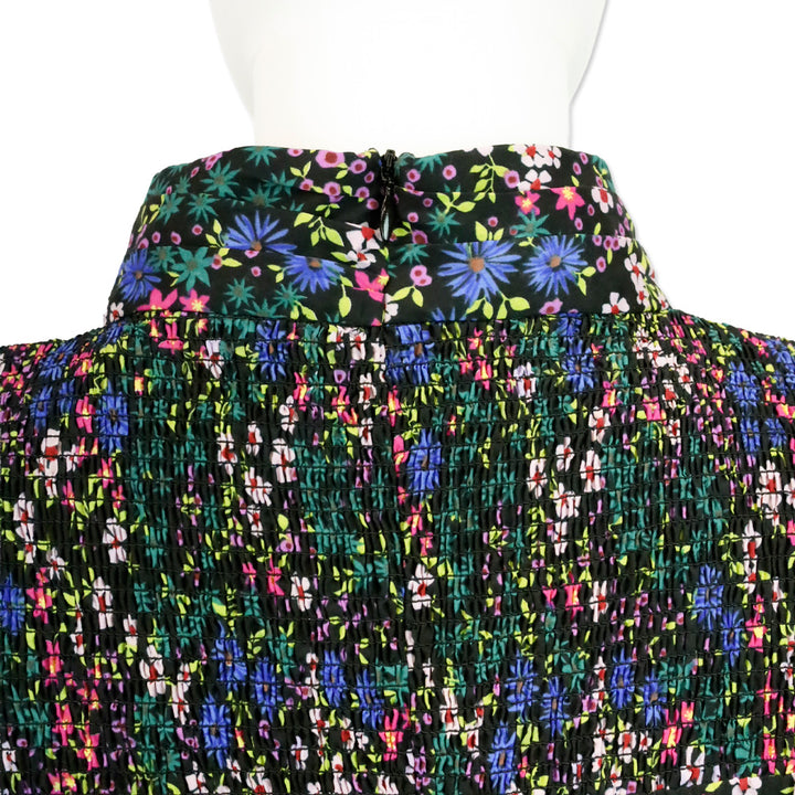 Munthe Correct Black Floral Smocked Mini Dress