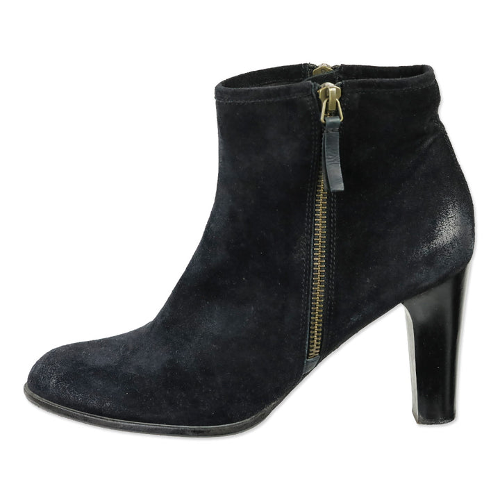 N.D.C. Black Suede Side Zip Heeled Ankle Bootie