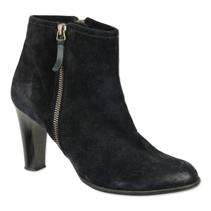 N.D.C. Black Suede Side Zip Heeled Ankle Bootie