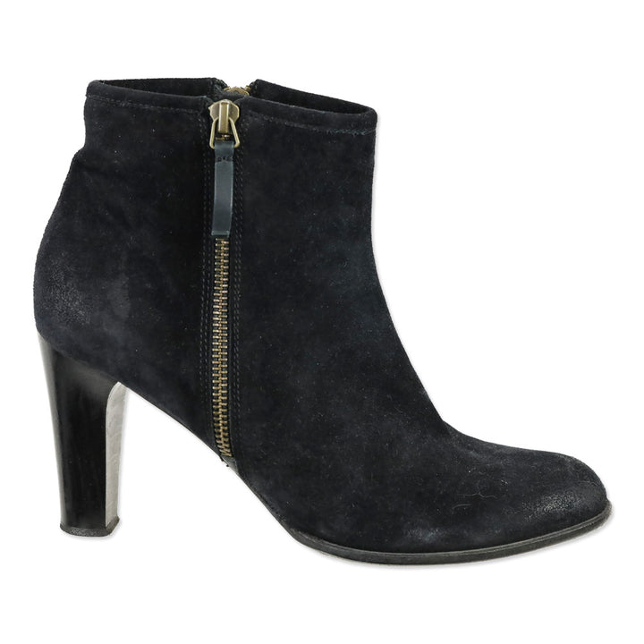N.D.C. Black Suede Side Zip Heeled Ankle Bootie