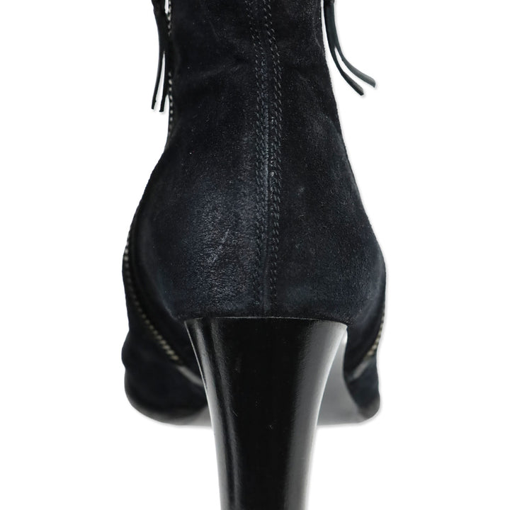 N.D.C. Black Suede Side Zip Heeled Ankle Bootie
