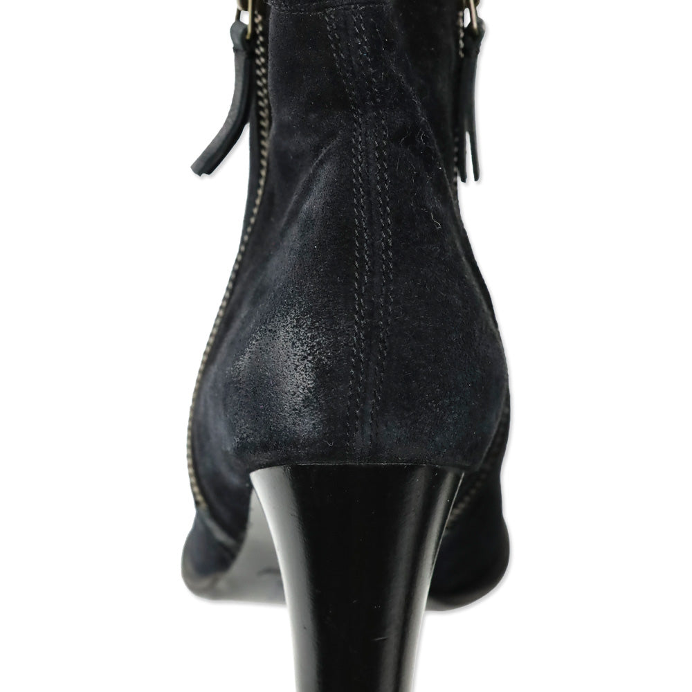 N.D.C. Black Suede Side Zip Heeled Ankle Bootie
