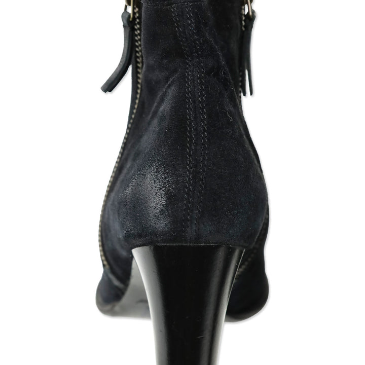 N.D.C. Black Suede Side Zip Heeled Ankle Bootie