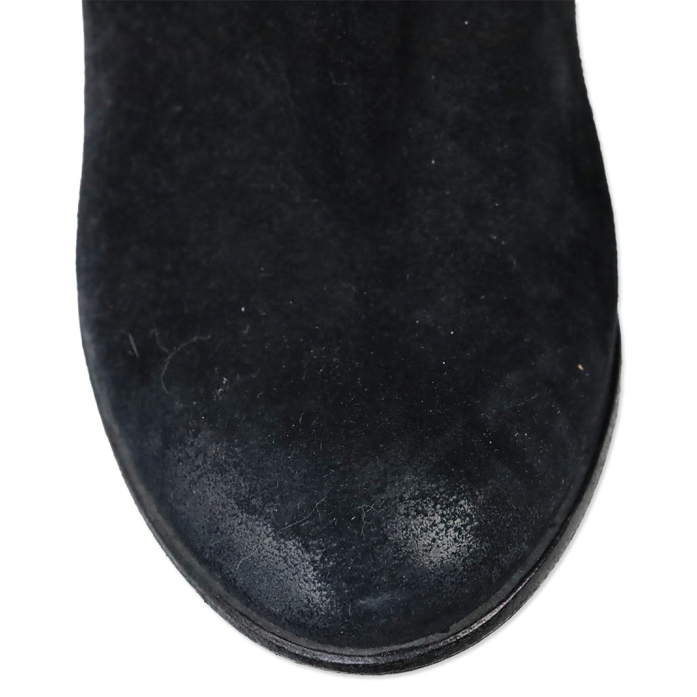 N.D.C. Black Suede Side Zip Heeled Ankle Bootie