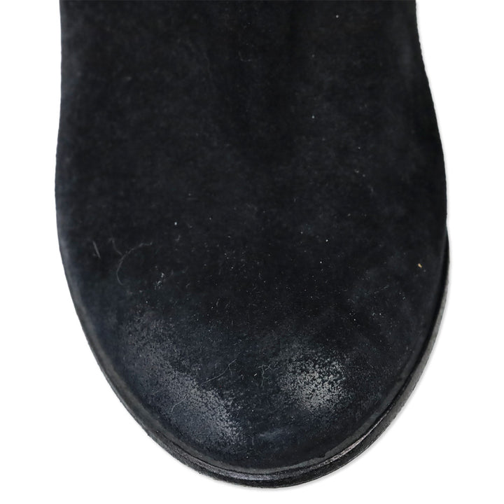 N.D.C. Black Suede Side Zip Heeled Ankle Bootie