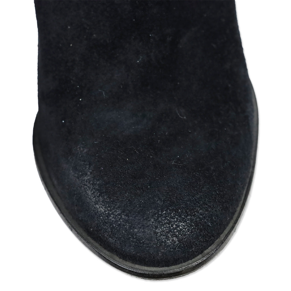 N.D.C. Black Suede Side Zip Heeled Ankle Bootie