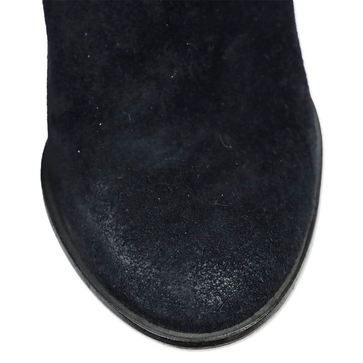 N.D.C. Black Suede Side Zip Heeled Ankle Bootie