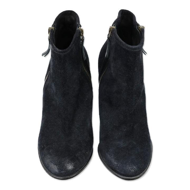 N.D.C. Black Suede Side Zip Heeled Ankle Bootie