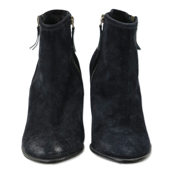 N.D.C. Black Suede Side Zip Heeled Ankle Bootie