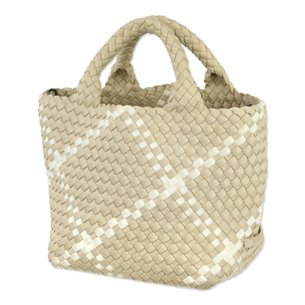 Naghedi Beige/Cream Woven Neoprene St. Barths Small Tote