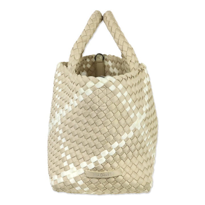 Naghedi Beige/Cream Woven Neoprene St. Barths Small Tote