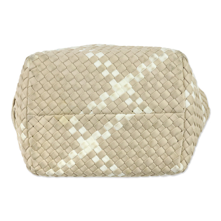 Naghedi Beige/Cream Woven Neoprene St. Barths Small Tote