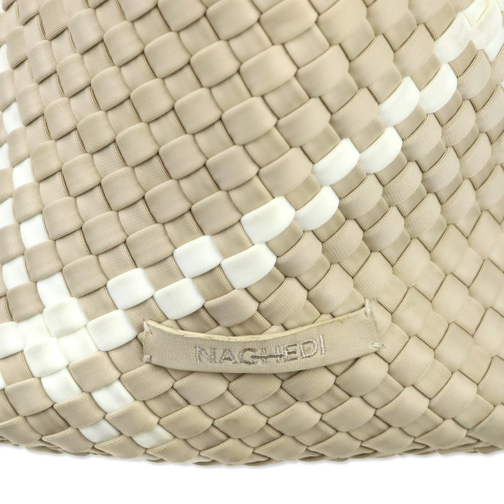Naghedi Beige/Cream Woven Neoprene St. Barths Small Tote