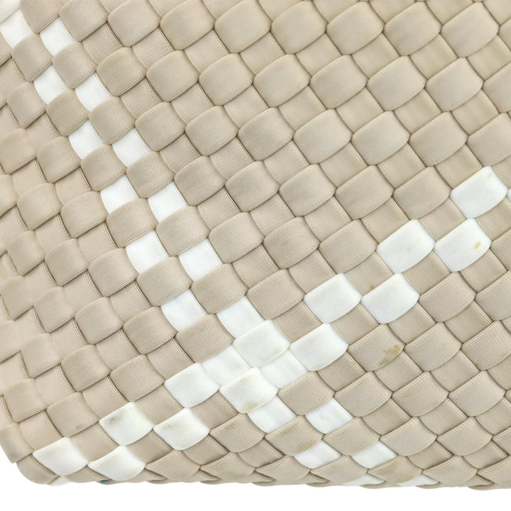 Naghedi Beige/Cream Woven Neoprene St. Barths Small Tote