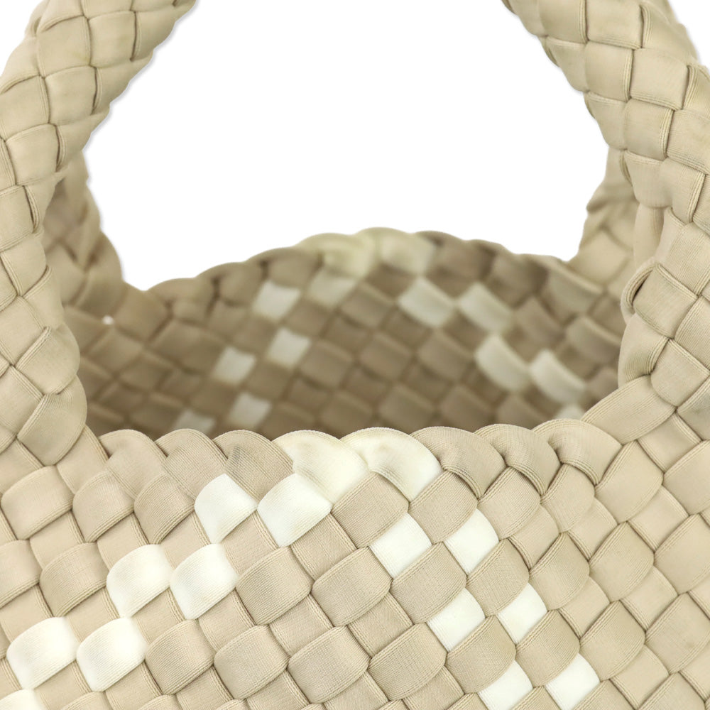 Naghedi Beige/Cream Woven Neoprene St. Barths Small Tote