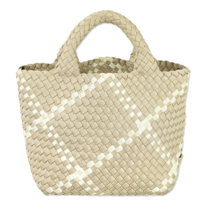 Naghedi Beige/Cream Woven Neoprene St. Barths Small Tote