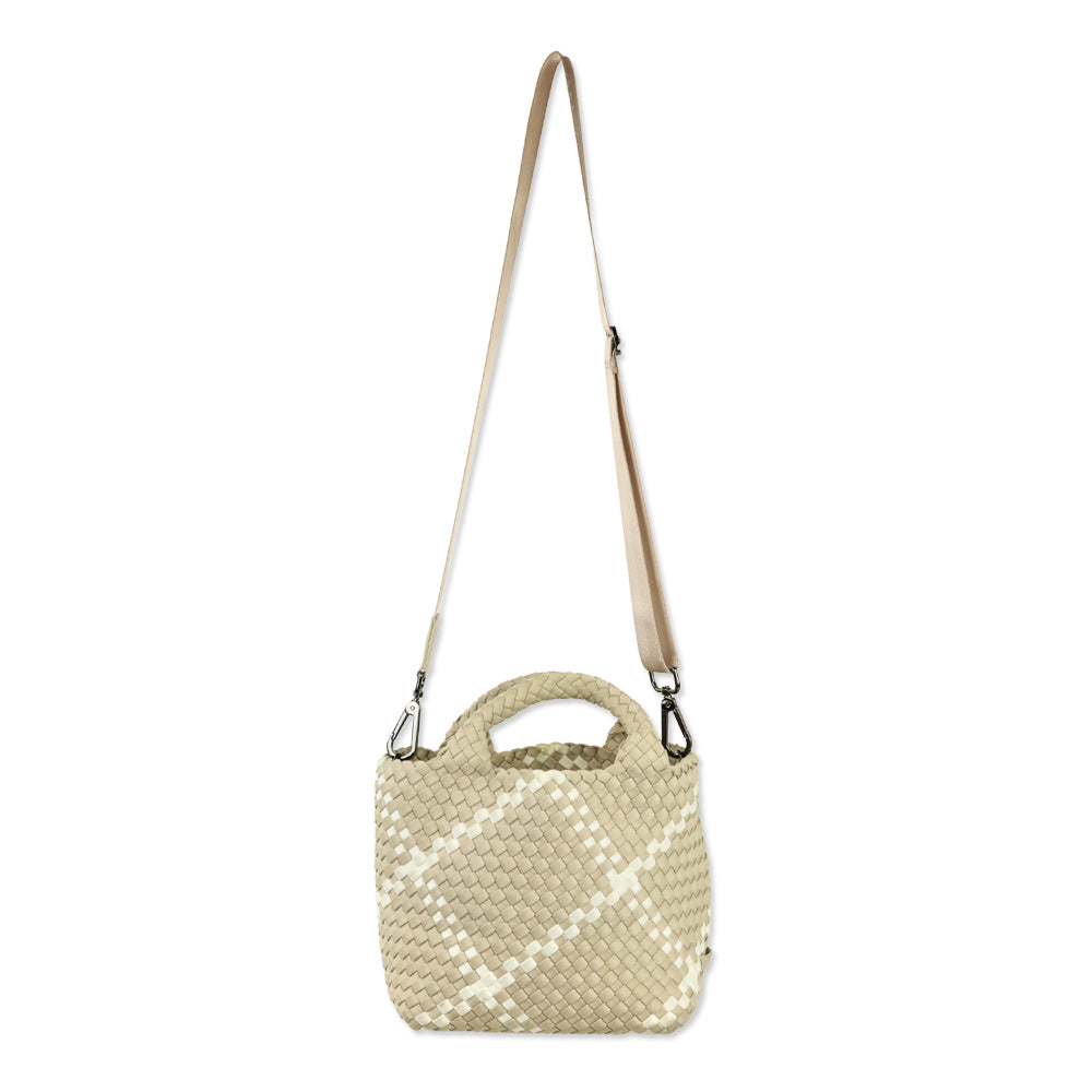 Naghedi Beige/Cream Woven Neoprene St. Barths Small Tote