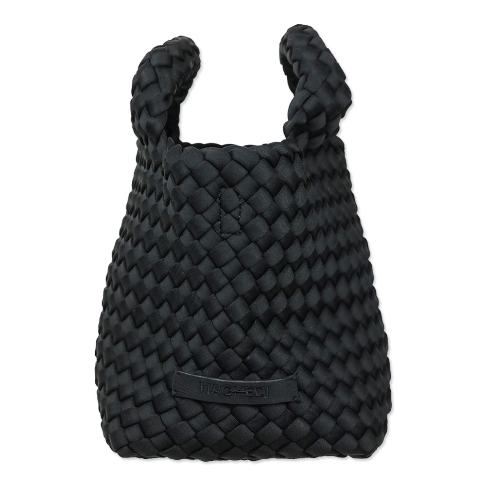 Naghedi Black Onyx Woven Neoprene St. Barths Petit Tote