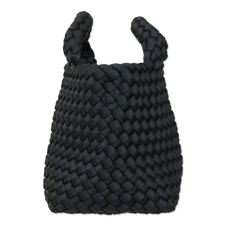 Naghedi Black Onyx Woven Neoprene St. Barths Petit Tote