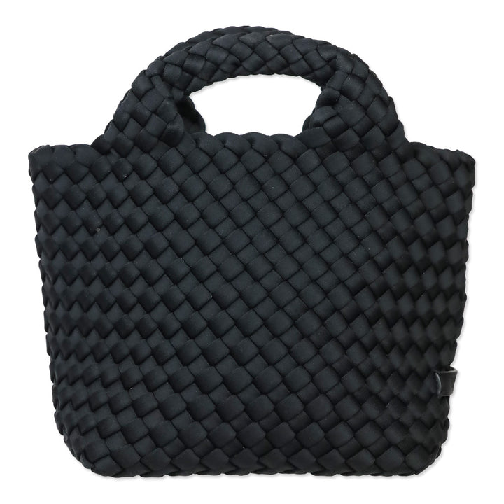 Naghedi Black Onyx Woven Neoprene St. Barths Petit Tote