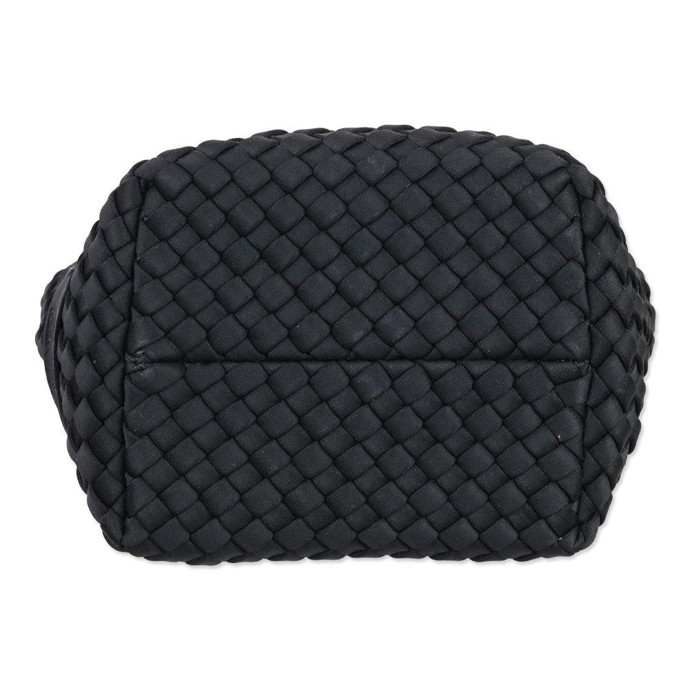 Naghedi Black Onyx Woven Neoprene St. Barths Petit Tote