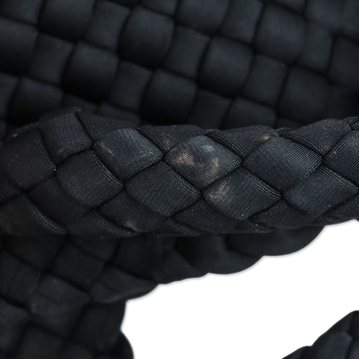 Naghedi Black Onyx Woven Neoprene St. Barths Petit Tote