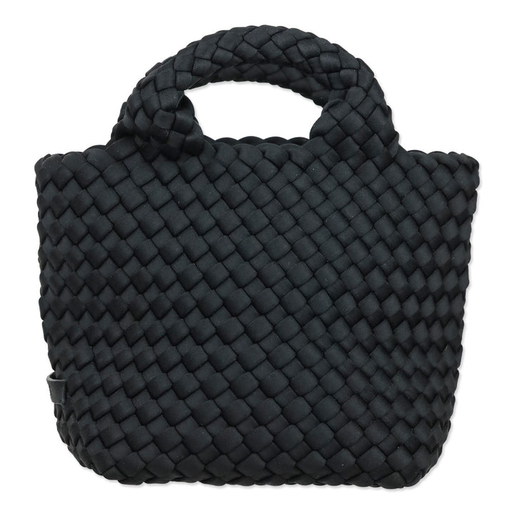 Naghedi Black Onyx Woven Neoprene St. Barths Petit Tote